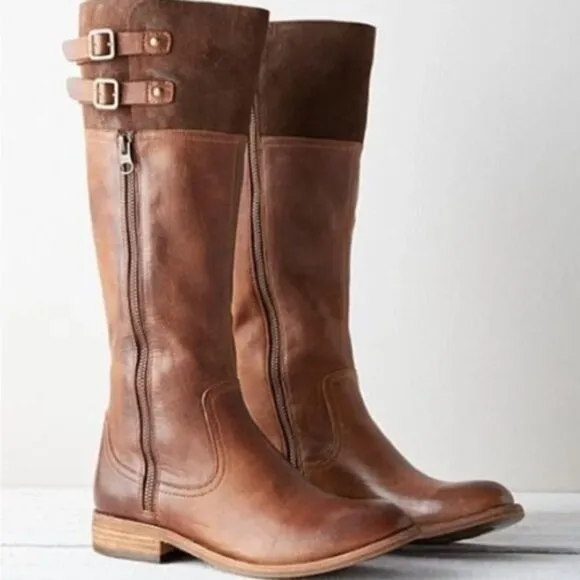 Kork Ease Levin Knee High Brown Suede Leather Riding Boots