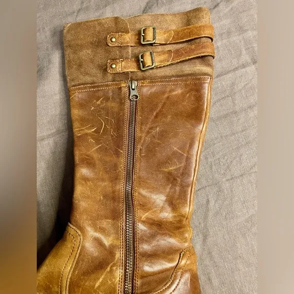 Kork Ease Levin Knee High Brown Suede Leather Riding Boots