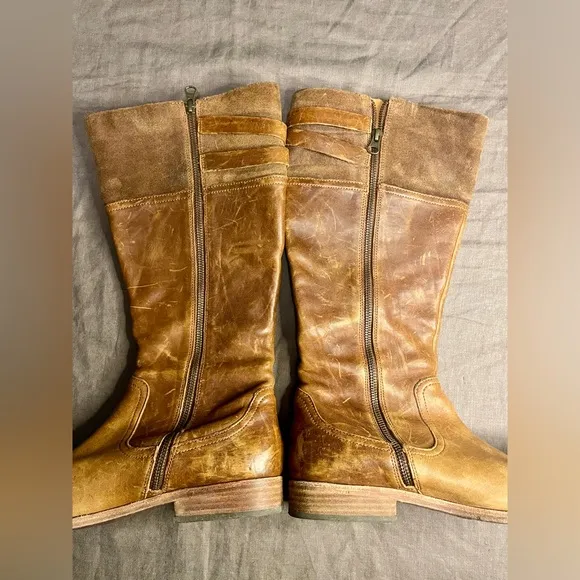 Kork Ease Levin Knee High Brown Suede Leather Riding Boots
