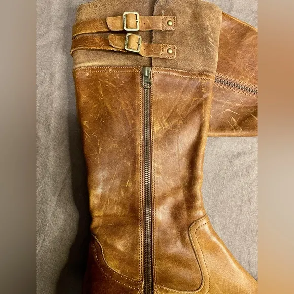 Kork Ease Levin Knee High Brown Suede Leather Riding Boots