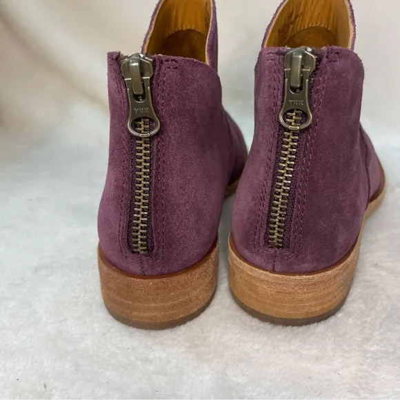 Kork-Ease‎ Ryder Short Ankle Boots Purple leather block heels NWOT B 215