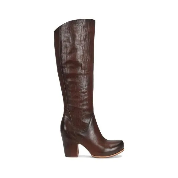 KORK-EASE Women's Chic western  Solay Brown Leather High Boot size 7