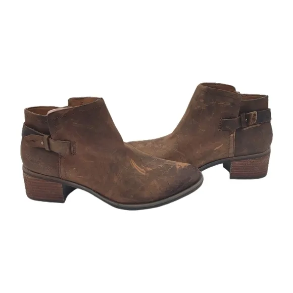 Korks by Kork-Ease Sonya Brown Leather Ankle Boots Size 10