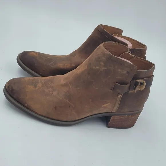 Korks by Kork-Ease Sonya Brown Leather Ankle Boots Size 10