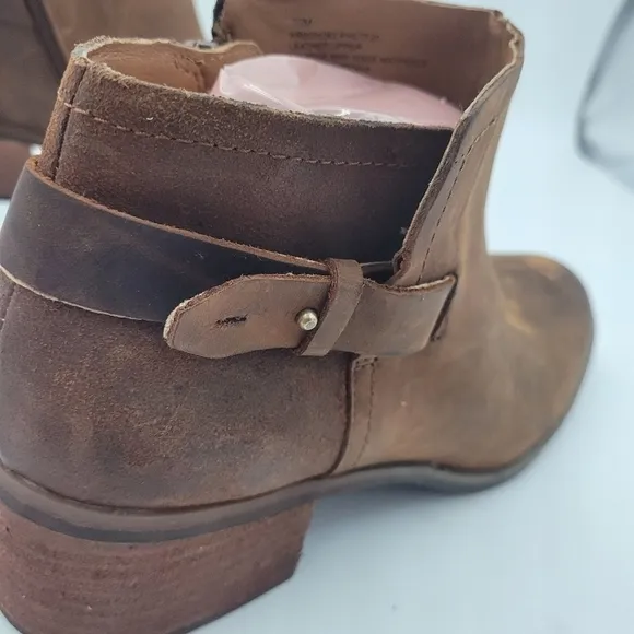 Korks by Kork-Ease Sonya Brown Leather Ankle Boots Size 10