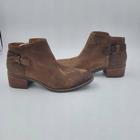 Korks by Kork-Ease Sonya Brown Leather Ankle Boots Size 10
