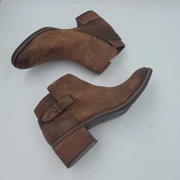 Korks by Kork-Ease Sonya Brown Leather Ankle Boots Size 10