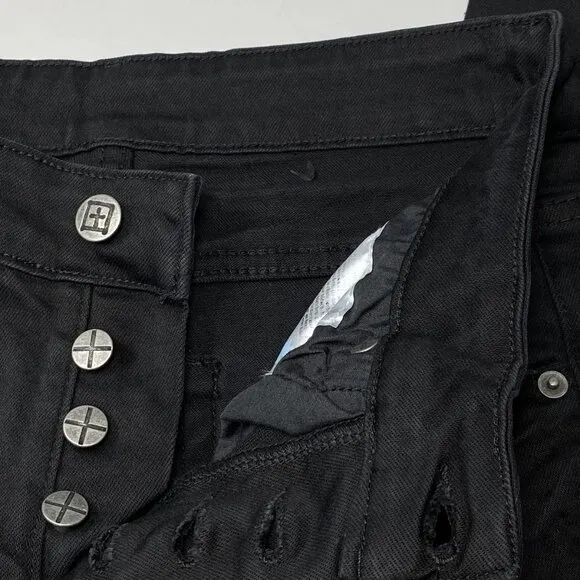 Ksubi Men’s Van Winkle Hunter Skinny Jeans Black Size 28 Distressed Embroidered