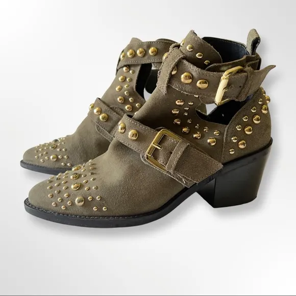 Kurt Geiger London Gray Suede Studded Boots US6.5 ($260)