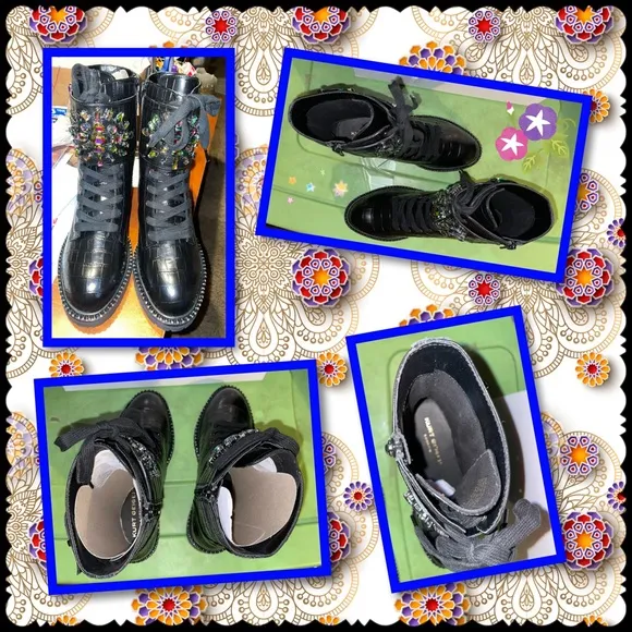 Kurt Geiger London “Stoop” Embellished Biker/Combat Boots