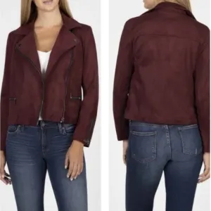 Kut From The Cloth Faux Suede Asymmetrical Zip Moto Jacket - Chocolate Brown
