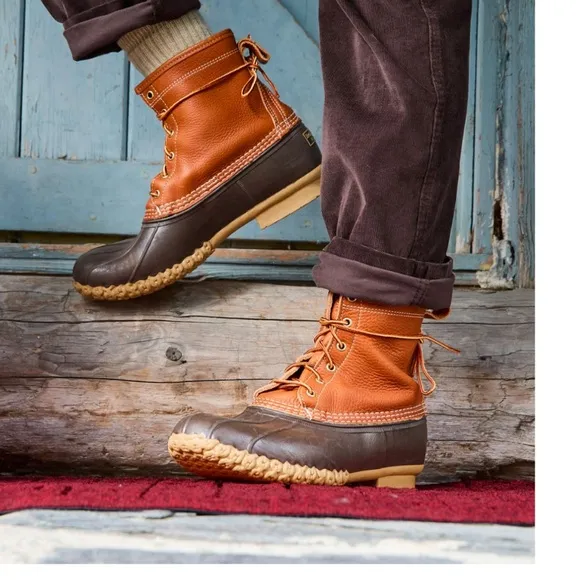 L L Bean Men's Bean Boots 8&quot;, Flannel-Lined Insulated size 12