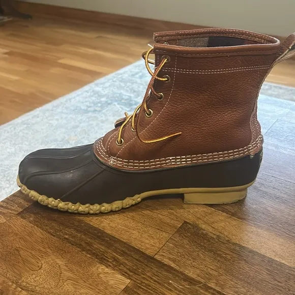 L L Bean Men's Bean Boots 8&quot;, Flannel-Lined Insulated size 12