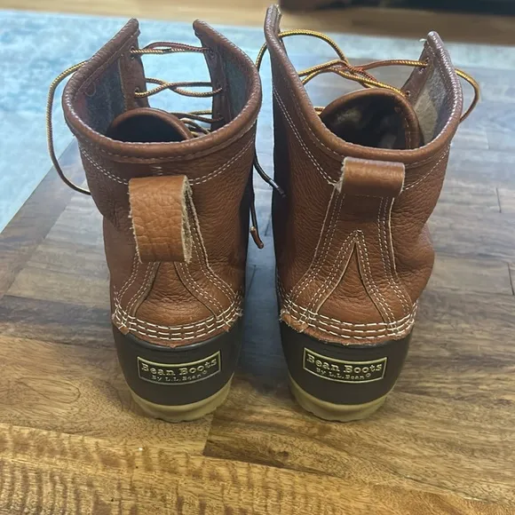 L L Bean Men's Bean Boots 8&quot;, Flannel-Lined Insulated size 12