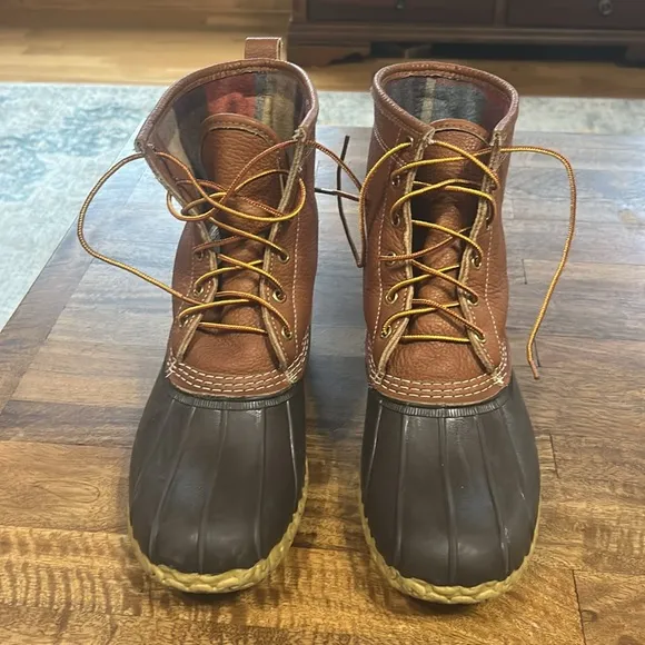 L L Bean Men's Bean Boots 8&quot;, Flannel-Lined Insulated size 12