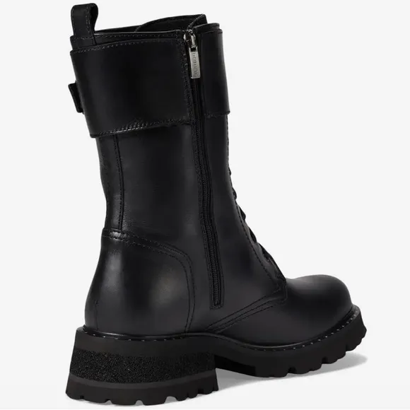 🌹LA CANADIENNE 🌹Cody Black Leather Lug Boots Size: 5