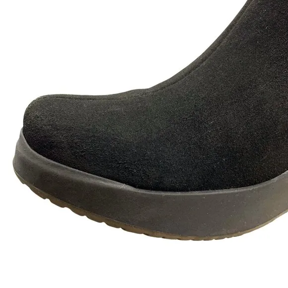 La Canadienne ‎ Orly Black Suede Platform Wedge Waterproof Boots