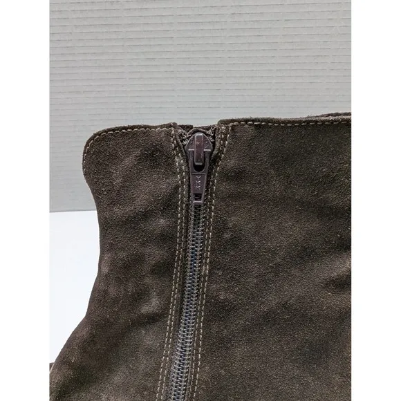 La Canadienne  Suede Brown Ankle Boots Side Zip, Size 7 M