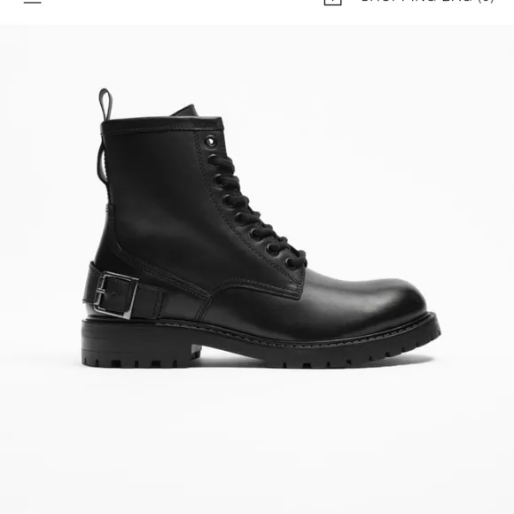 LACE-UP LEATHER BOOTS SIZE 7
