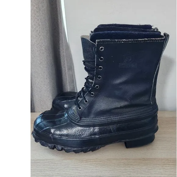 LaCrosse Outdoorsman Sz 10 Winter Wool Insulated Neoprene Boots STEEL TOE SHANK