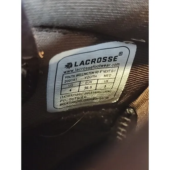 LaCrosse Wellington HD 8&quot; Youth Sz 4 Waterproof Leather CAMO Hunting Boots Gen 1
