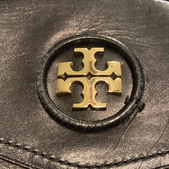 Ladies Tory Burch Black Leather Zip up Riding Boots size 9