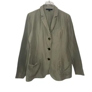 Lafayette 148 New York Cottage Silk Tan Spring  Blazer Size 10 Excellent