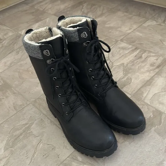 Lamik Rogue 8 Heat Mx Women's Black Lace-Up/Zipper Sides Combat Boots Size 8