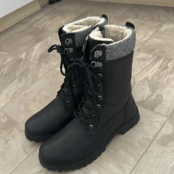 Lamik Rogue 8 Heat Mx Women's Black Lace-Up/Zipper Sides Combat Boots Size 8
