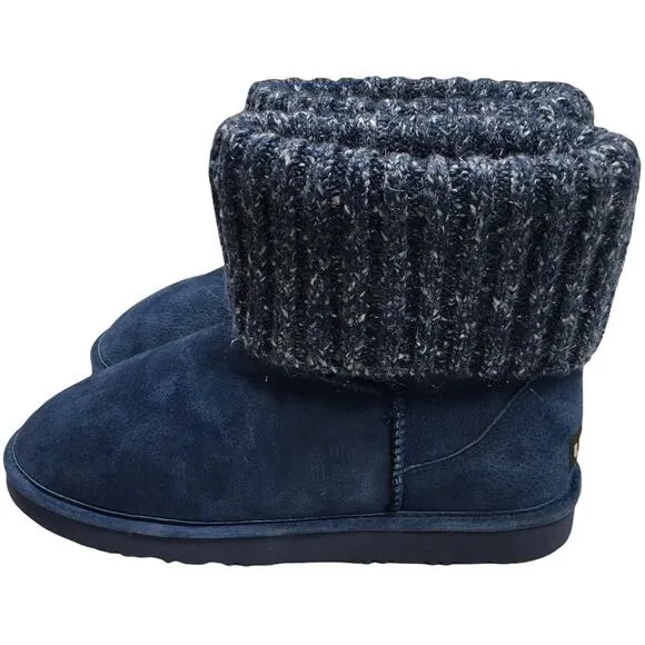 LAMO Empire Boots Leather Suede Ankle High Fleece Lined Women's 11 Sweater Cuff