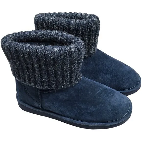 LAMO Empire Boots Leather Suede Ankle High Fleece Lined Women's 11 Sweater Cuff