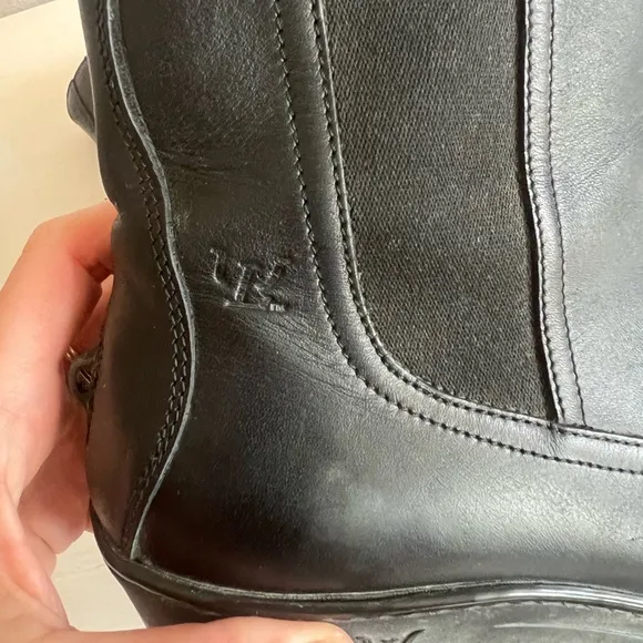LANDI MADE IN ITALY Black Leather Zip Front Equestrian Riding Boots Size 8