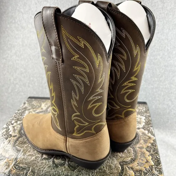 Laredo Authentic Leather Western Distressed Cowboy Boots size 8 Women New