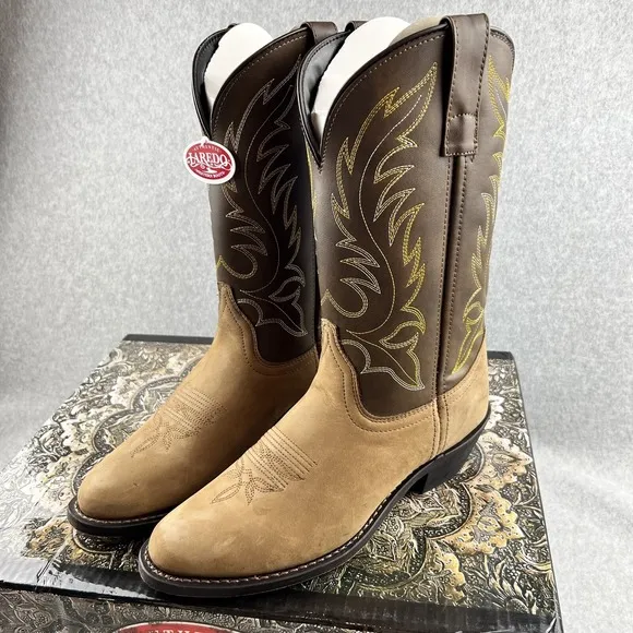 Laredo Authentic Leather Western Distressed Cowboy Boots size 8 Women New