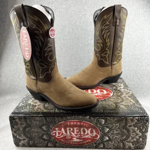 Laredo Authentic Leather Western Distressed Cowboy Boots size 8 Women New