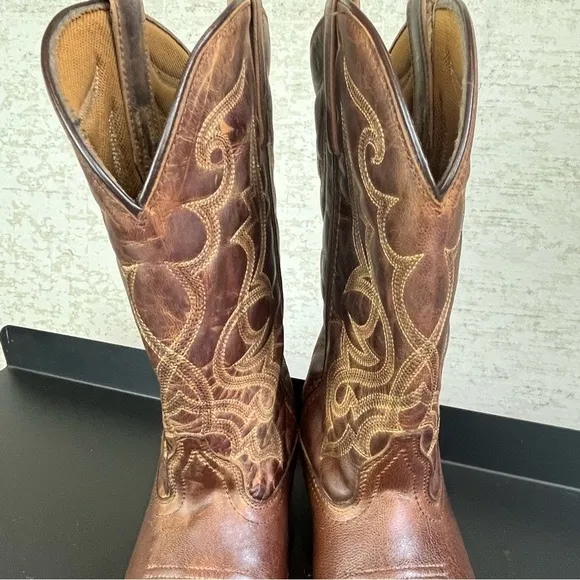 LAREDO Mens Rust Breakout Leather Cowboy Western Boots Size 9