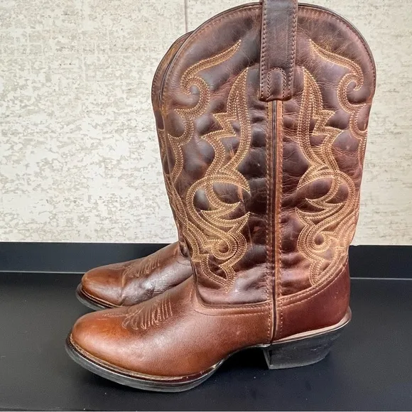LAREDO Mens Rust Breakout Leather Cowboy Western Boots Size 9