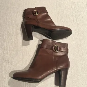 Lauren Ralph Lauren Buckle Heel Ankle Boots