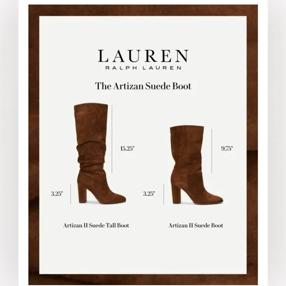 Lauren Ralph Lauren Women’s Artizan II Suede Tall Slouch Boots- 8B
