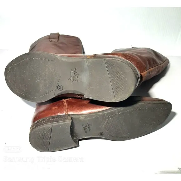 Lavorazione Artigiana Brown Leather Western Riding Boots Womens Size EU38 US 7.5