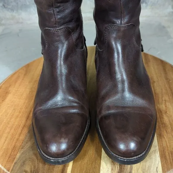 LAVORAZIONE Artigianale Brown leather riding boots size 36