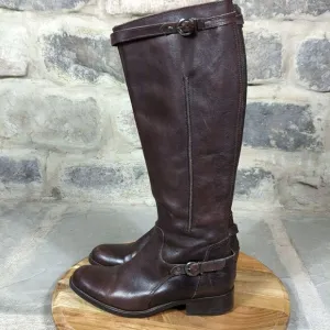 LAVORAZIONE Artigianale Brown leather riding boots size 36
