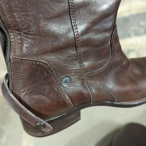 LAVORAZIONE Artigianale Brown leather riding boots size 36