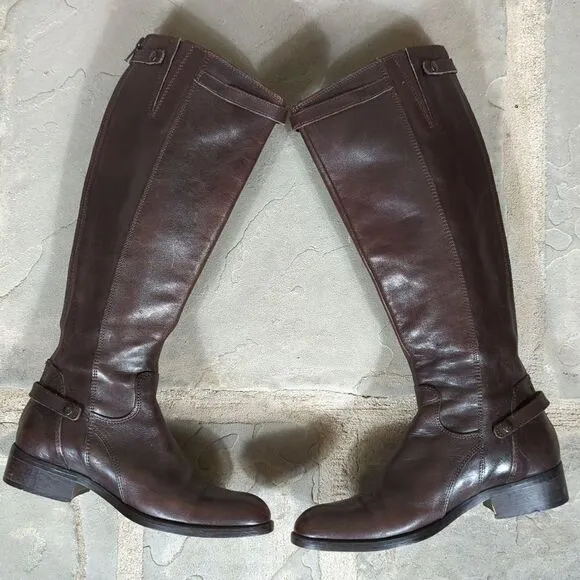 LAVORAZIONE Artigianale Brown leather riding boots size 36