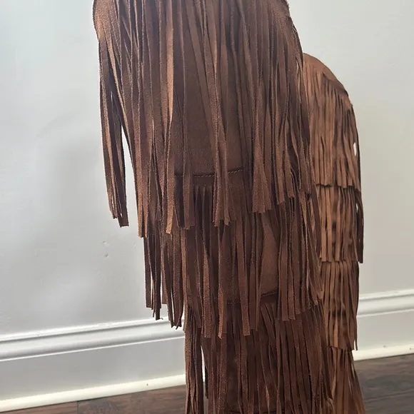 Layered Fringe Knee-High Boots