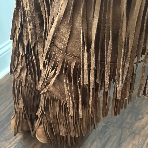 Layered Fringe Knee-High Boots