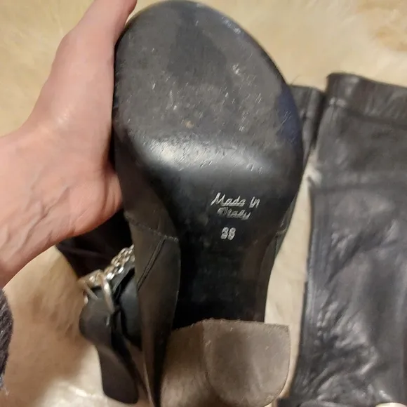 Leather tall boots size 38
