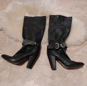 Leather tall boots size 38