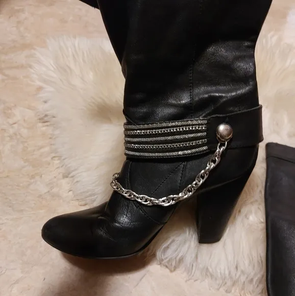 Leather tall boots size 38