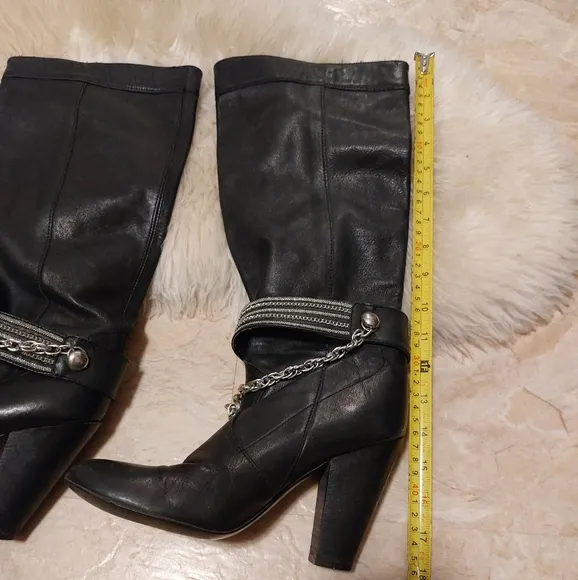 Leather tall boots size 38